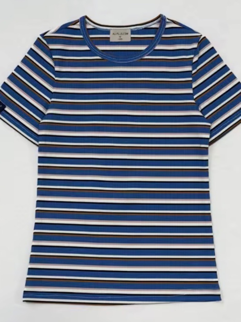 NWT Ali Plus Denim Stripe Tee 4T Girl Short Sleeves